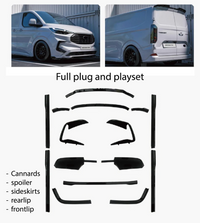 Ford Transit Custom MK2 2024+ LWB Full Low Line Aero Kit V2 – Glans Zwart